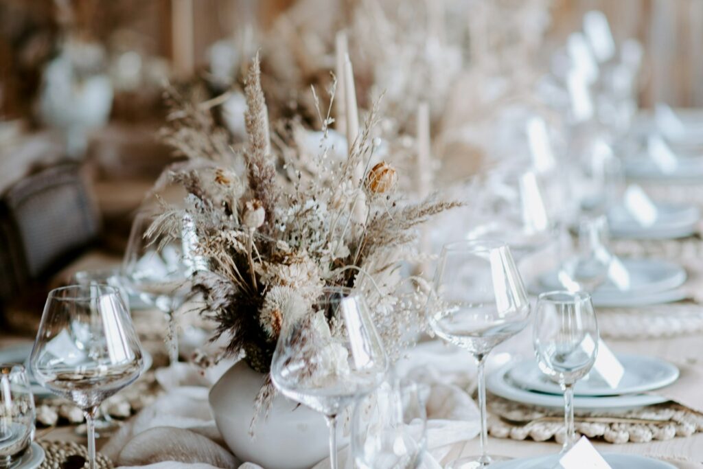 Low Budget Hochzeit Tischdeko